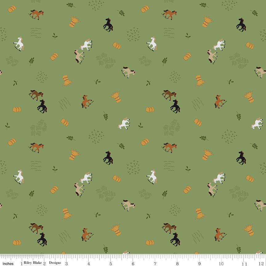 Country Life Grazing the Hay Grass Yardage | SKU: C13793-GRASS -C13793-GRASS - Justin Fabric!