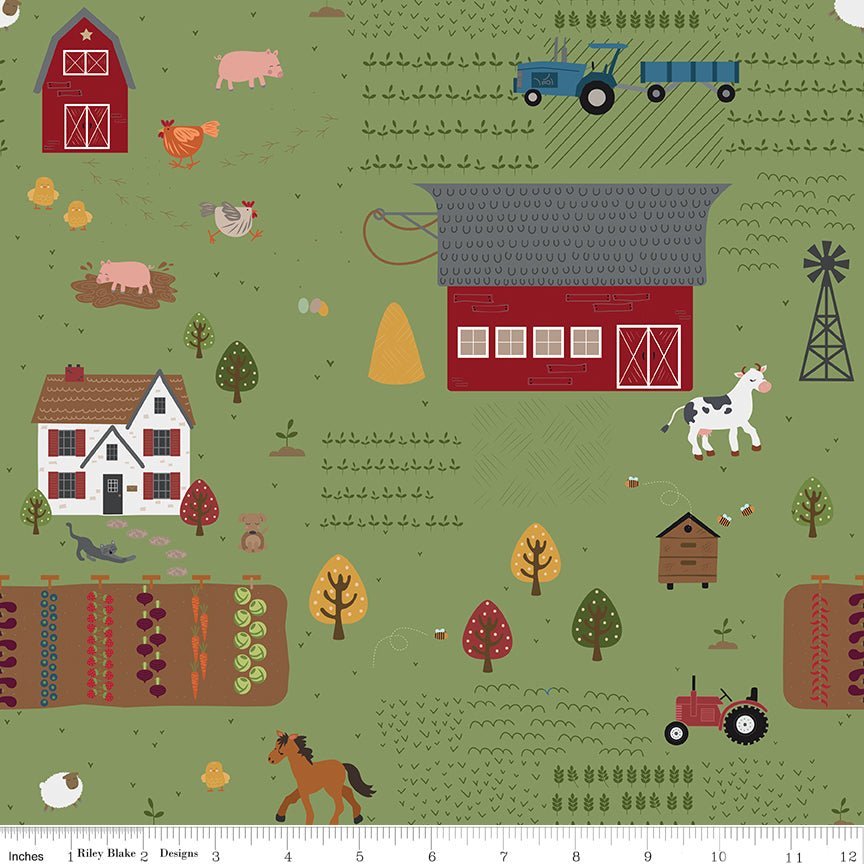 Country Life Main Grass Yardage | SKU: C13790-GRASS -C13790-GRASS - Justin Fabric!