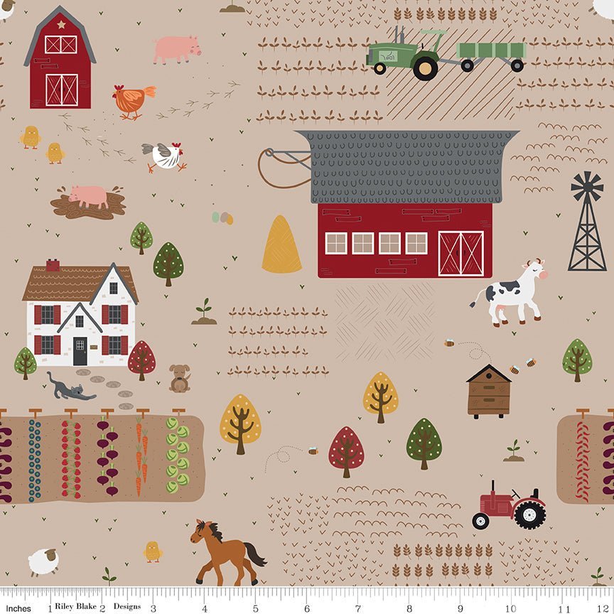 Country Life Main Wheat Yardage | SKU: C13790-WHEAT -C13790-WHEAT - Justin Fabric!