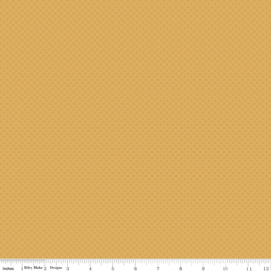 Farmhouse Summer Dots Gold Yardage | SKU: C13635-GOLD -C13635-GOLD - Justin Fabric!