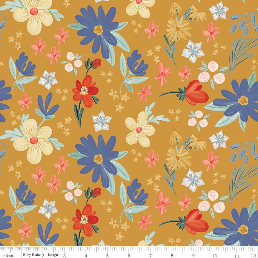 Farmhouse Summer Gold Main Yardage | SKU: C13630-GOLD -C13630-GOLD - Justin Fabric!