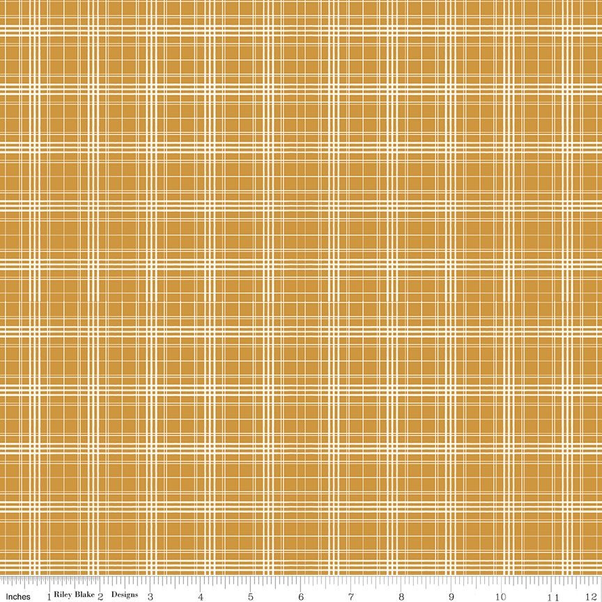 Farmhouse Summer Gold Plaid Yardage | SKU: C13634-GOLD -C13634-GOLD - Justin Fabric!