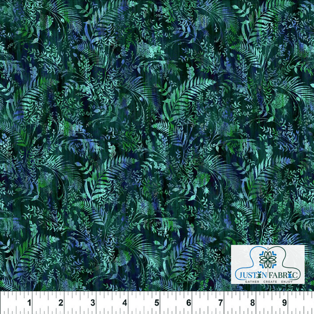 Halcyon II Ferns Blue by Jason Yenter for In The Beginning Fabrics -26HN-2 - Justin Fabric!