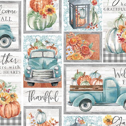 Happy Harvest Grateful Patch Multi Yardage | SKU: 19566-MULTI -3W-19566-MLT-1/4 - Justin Fabric!