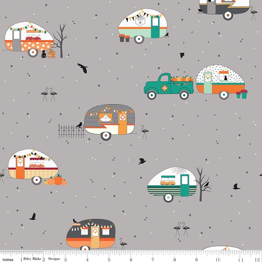Haunted Adventure Main Gray Yardage | SKU: C13110-GRAY -C13110-GRAY - Justin Fabric!