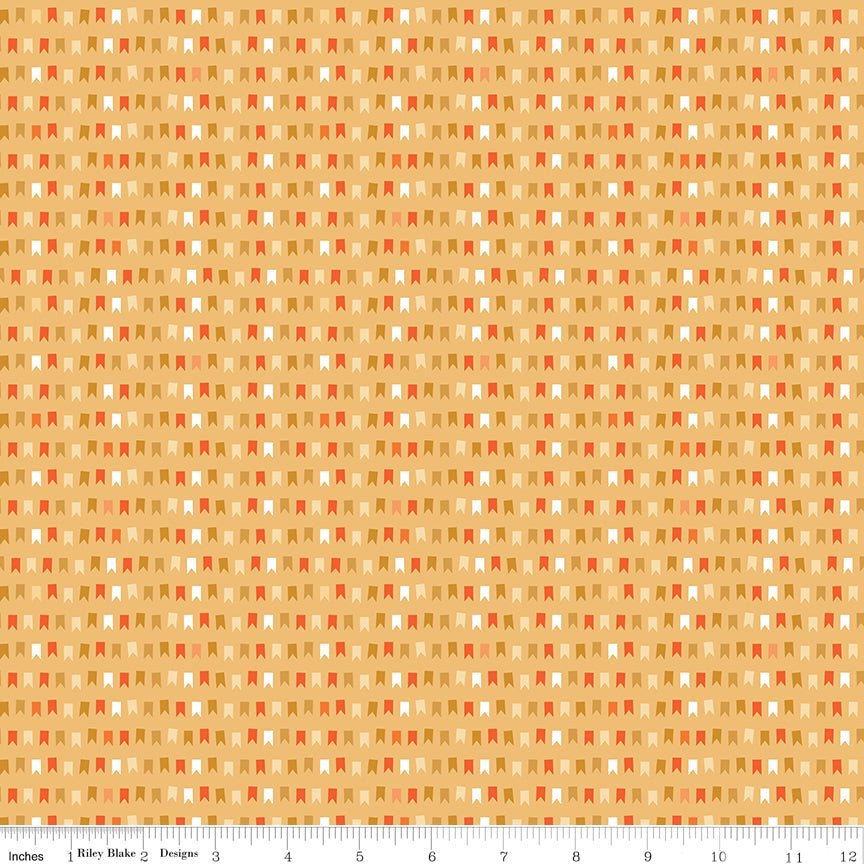 Haunted Adventure Pennants Harvest Yardage | SKU: C13117-HARVEST -C13117-HARVEST - Justin Fabric!