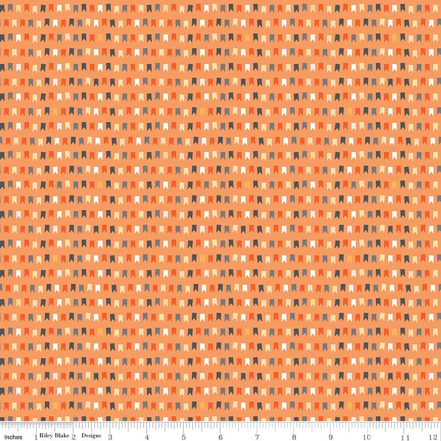 Haunted Adventure Pennants Melon Yardage | SKU: C13117-MELON -C13117-MELON - Justin Fabric!