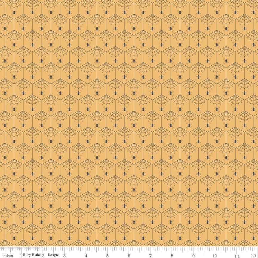Haunted Adventure Spiderwebs Harvest Yardage | SKU: C13111-HARVEST -C13111-HARVEST - Justin Fabric!