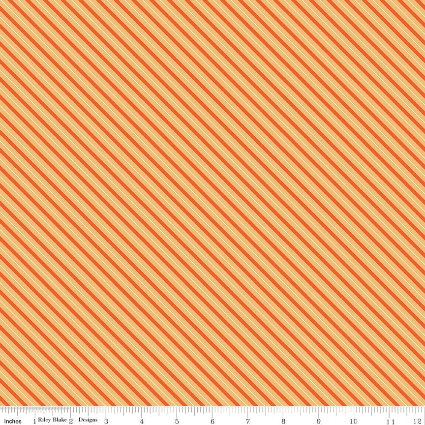 Haunted Adventure Stripes Harvest Yardage | SKU: C13116-HARVEST -C13116-HARVEST - Justin Fabric!