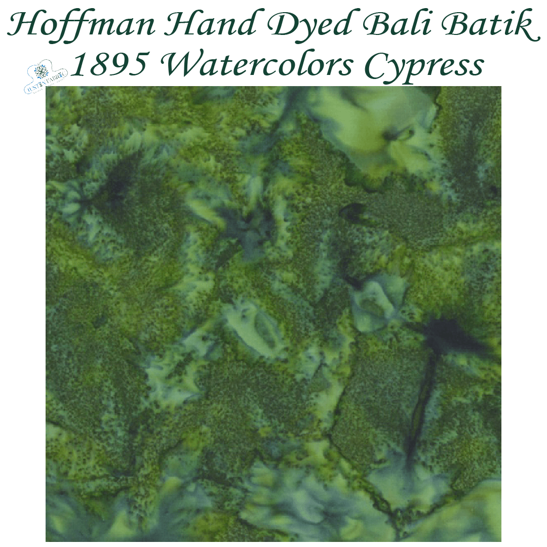 Hoffman Bali Batik 1895 Watercolors Cypress #1895-580 -H-1895-580-FQ - Justin Fabric!