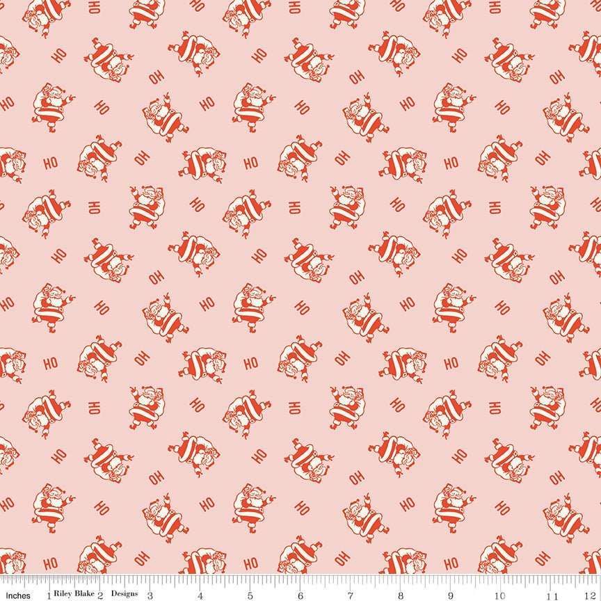 Holiday Cheer Ho Ho Santa Pink Yardage | SKU: C13615-PINK -C13615-PINK - Justin Fabric!