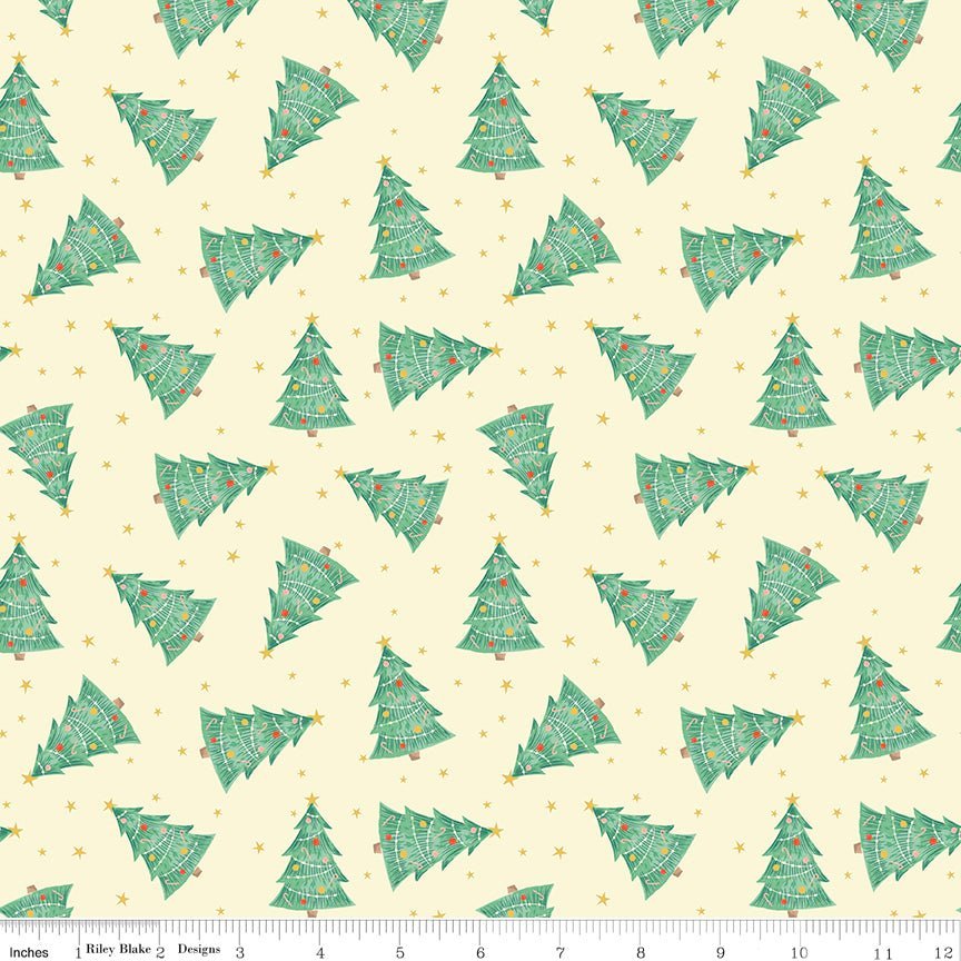 Holiday Cheer Trees Vanilla by My Mind’s Eye | Riley Blake Designs C13612-VANILLA -C13612-VANILLA - Justin Fabric!