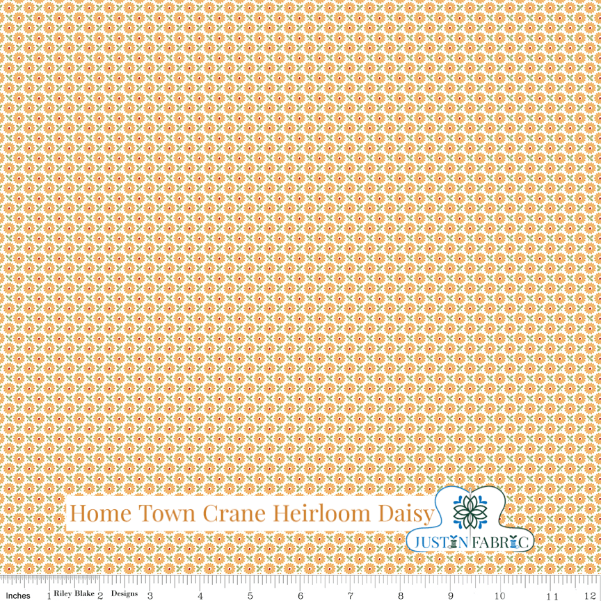 Home Town Crane Heirloom Daisy Yardage | SKU: C13596-HEIRDAISY -C13596-HEIRDAISY - Justin Fabric!