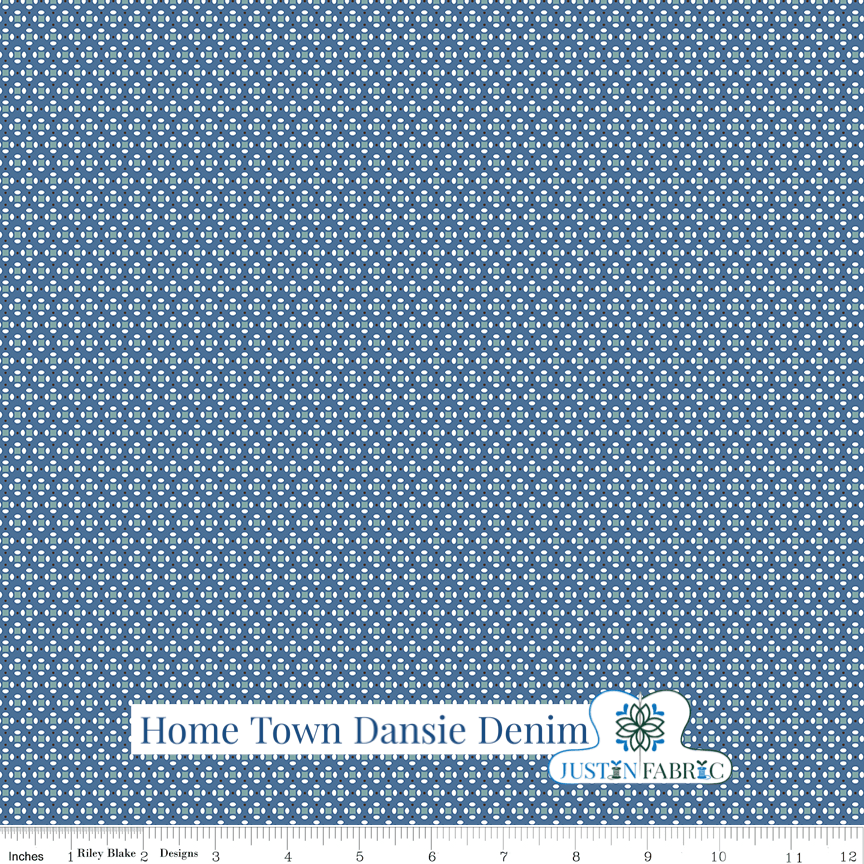 Home Town Dansie Denim Yardage | SKU: C13595-DENIM -C13595-DENIM - Justin Fabric!