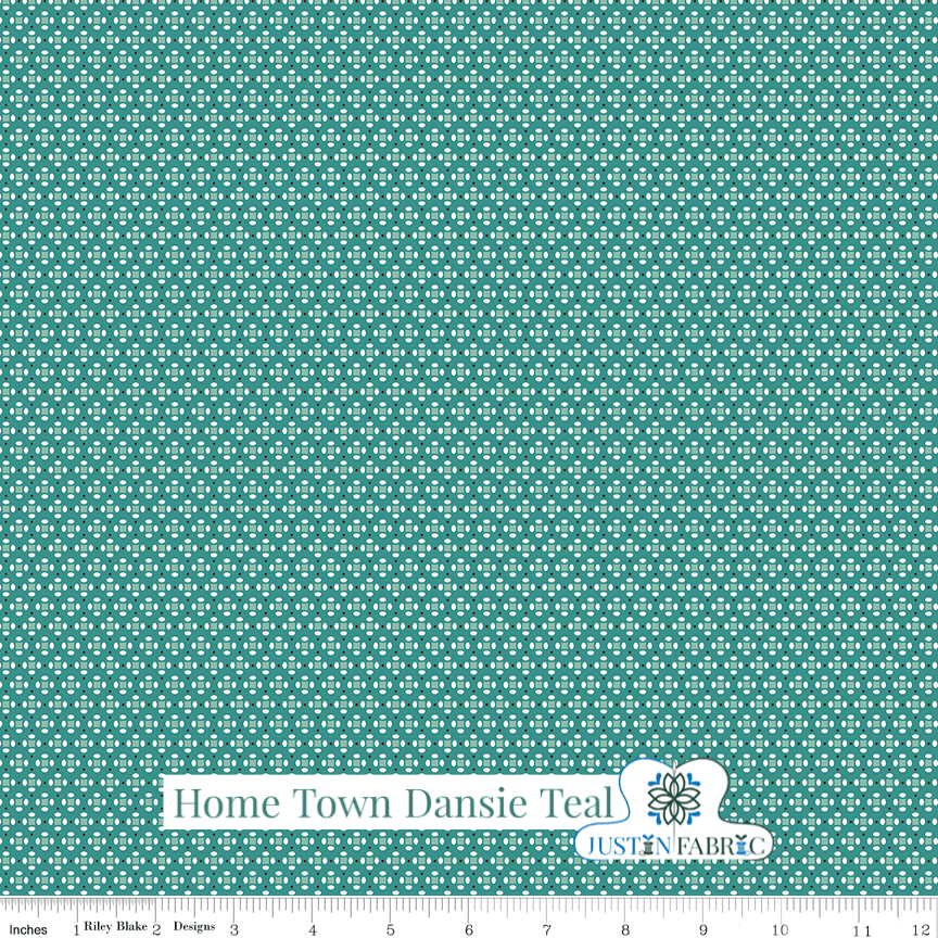 Home Town Dansie Teal Yardage | SKU: C13595-TEAL -C13595-TEAL - Justin Fabric!
