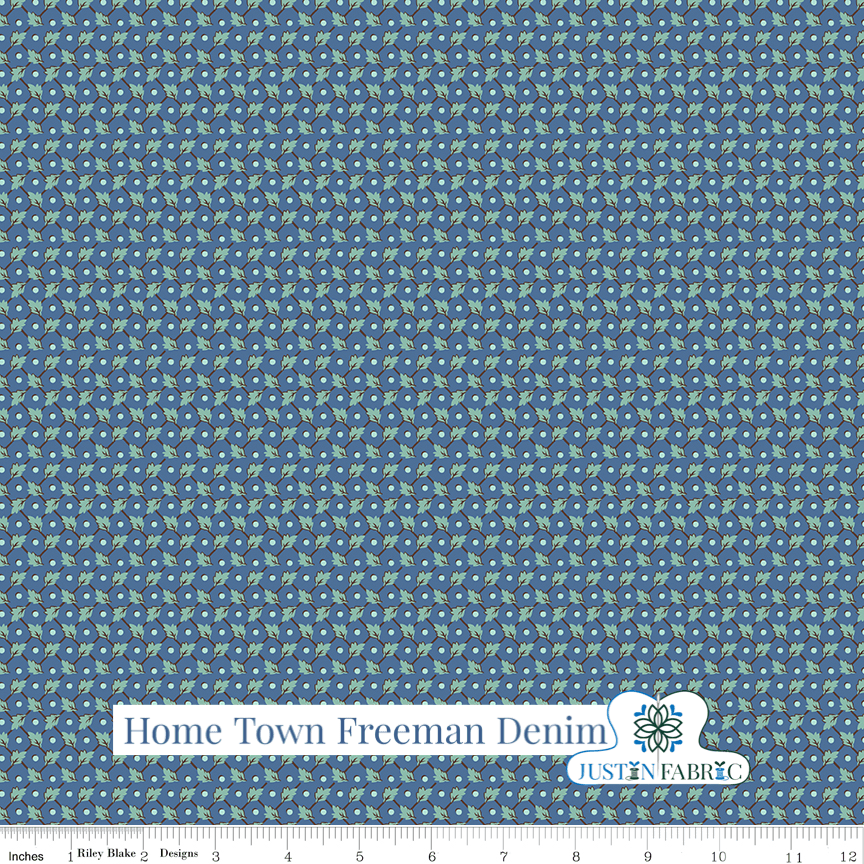 Home Town Freeman Denim Yardage | SKU: C13597-DENIM -C13597-DENIM - Justin Fabric!