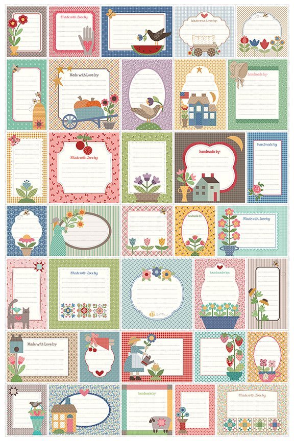 Home Town Home Décor Quilt Labels Panel by Lori Holt -HD13602-PANEL - Justin Fabric!