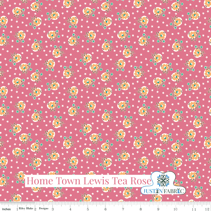 Home Town Lewis Tea Rose Yardage | SKU: C13585-TEAROSE -C13585-TEAROSE - Justin Fabric!