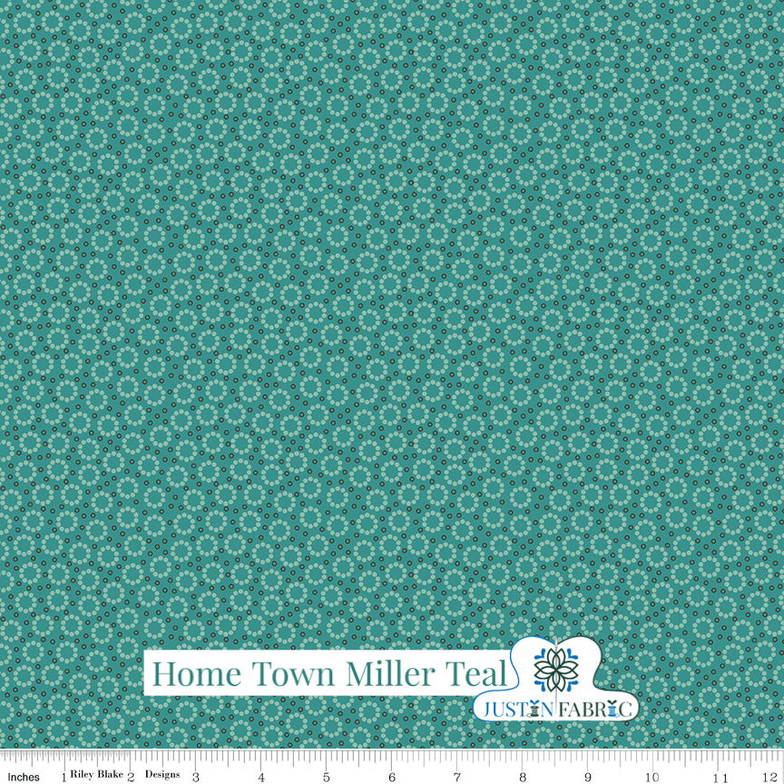 Home Town Miller Teal Yardage | SKU: C13593-TEAL -C13593-TEAL - Justin Fabric!