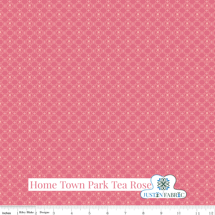 Home Town Park Tea Rose Yardage | SKU: C13581-TEAROSE -C13581-TEAROSE - Justin Fabric!