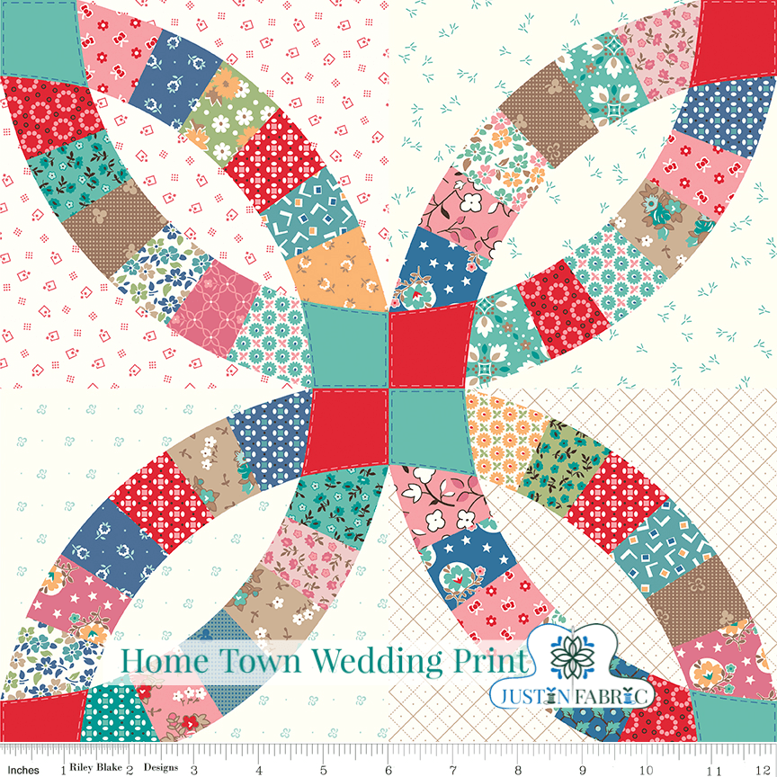 Home Town Wedding Print by Lori Holt for Riley Blake Designs -C13600-WEDDING-1 - Justin Fabric!