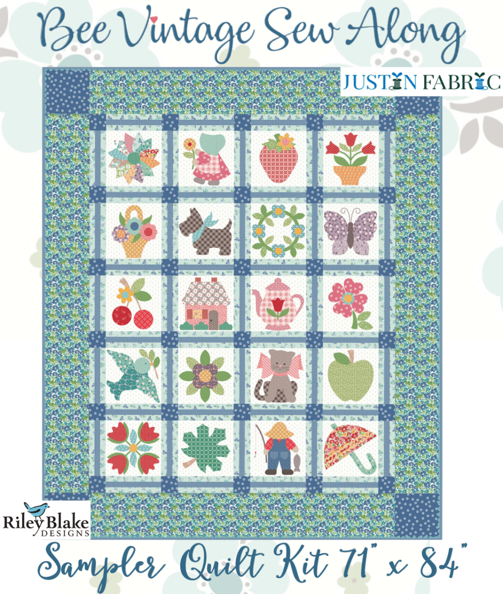 Bee Vintage Sampler Sew Along Quilt Kit by Lori Holt -BEEVINT-SAMP - Justin Fabric!