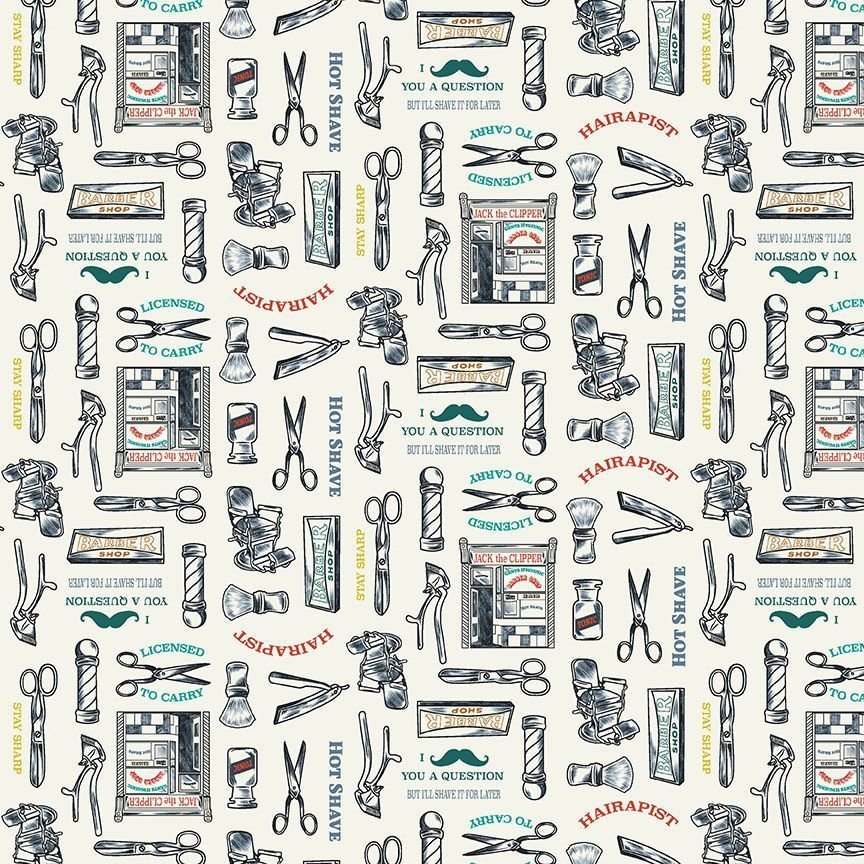Licensed to Carry Jack the Clipper Vanilla Yardage | SKU: D25285-VANILLA -D2585-VANILLA - Justin Fabric!