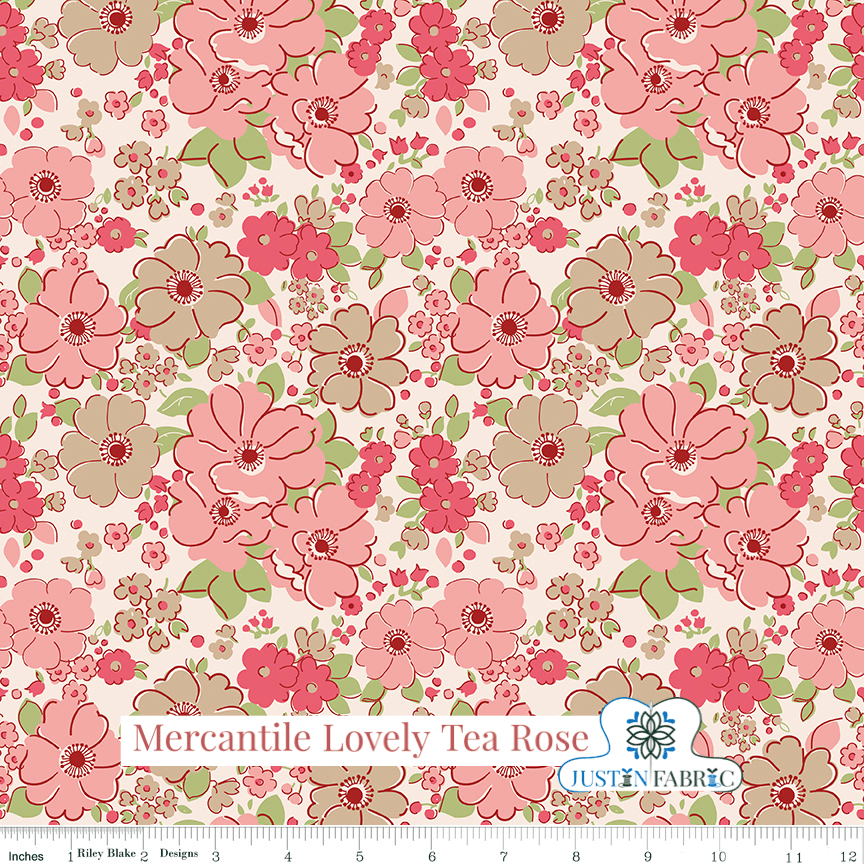 Mercantile Lovely Tea Rose by Lori Holt | Riley Blake Designs #C14380-TEAROSE 