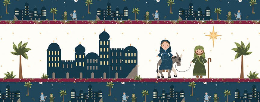 No Room at the Inn Table Runner Kit with Silent Night Fabric by Jennifer Long | Riley Blake Designs -KT-TRNOROOM-SEW - Justin Fabric!