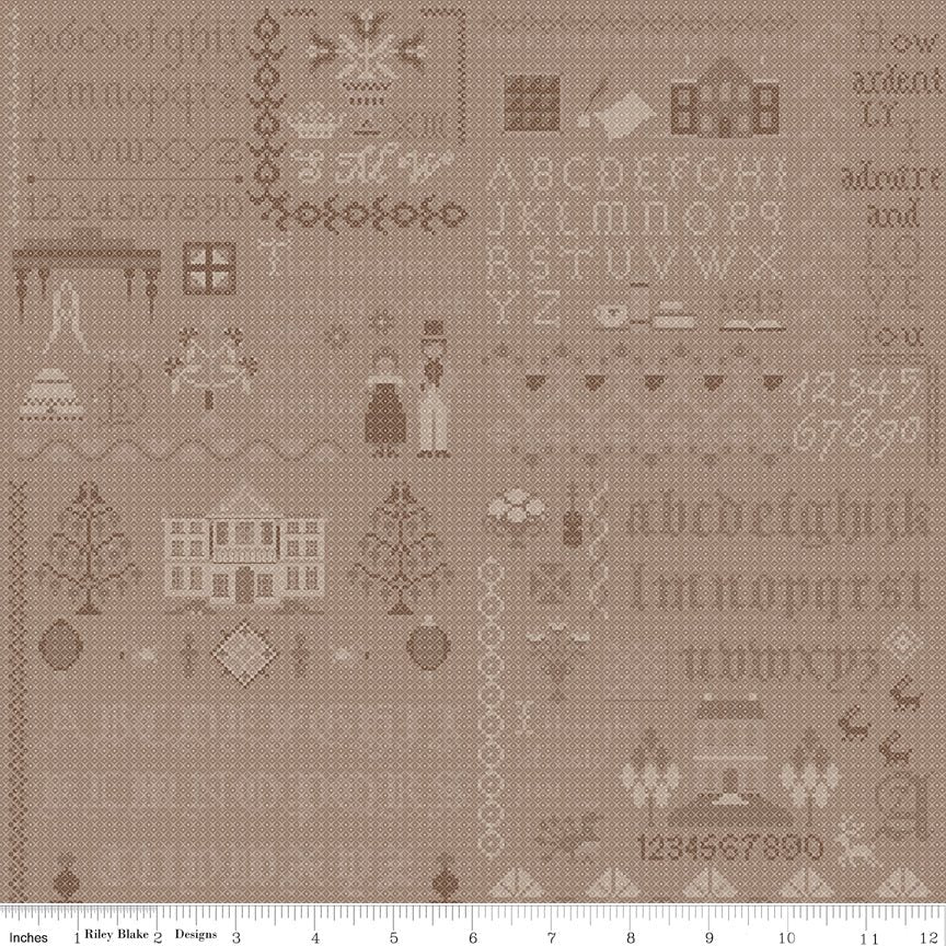 Pride & Prejudice Meryton Sampler Smoke for Riley Blake Designs Pre-order -C13786-SMOKE-1 - Justin Fabric!