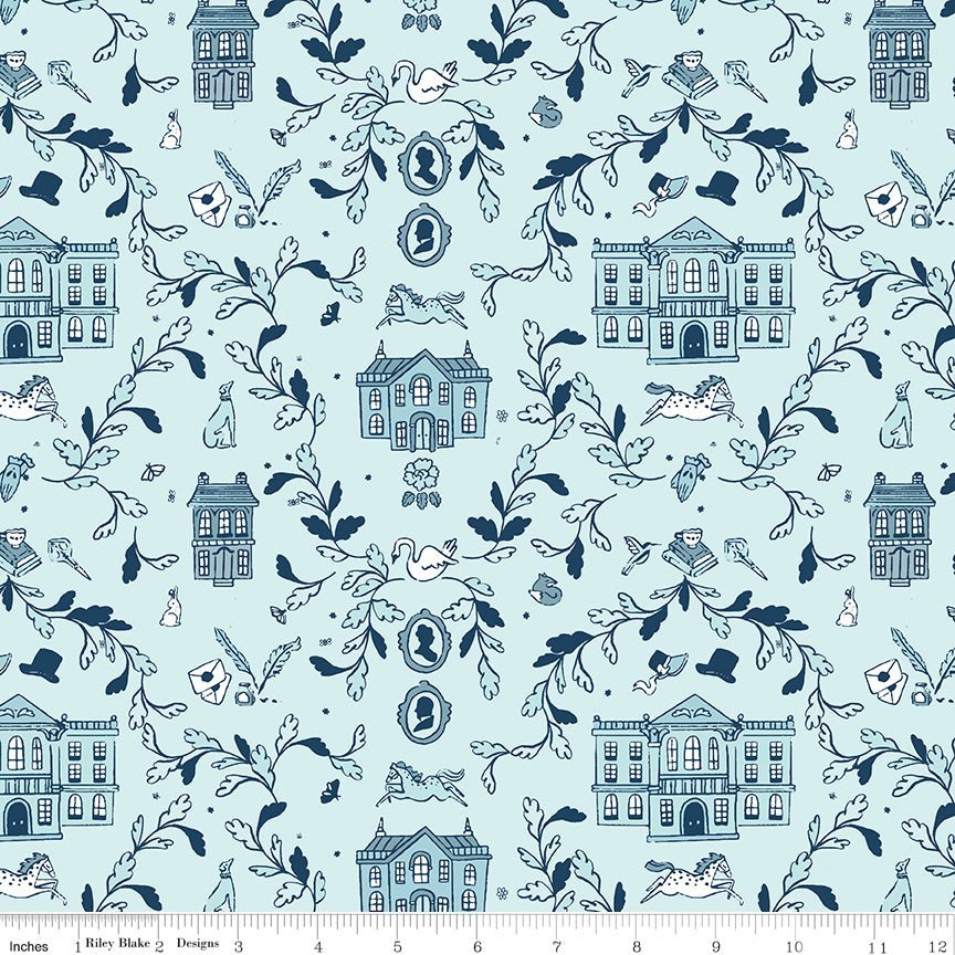 Pride & Prejudice Pemberley Blue for Riley Blake Designs -C13770-BLUE-1 - Justin Fabric!