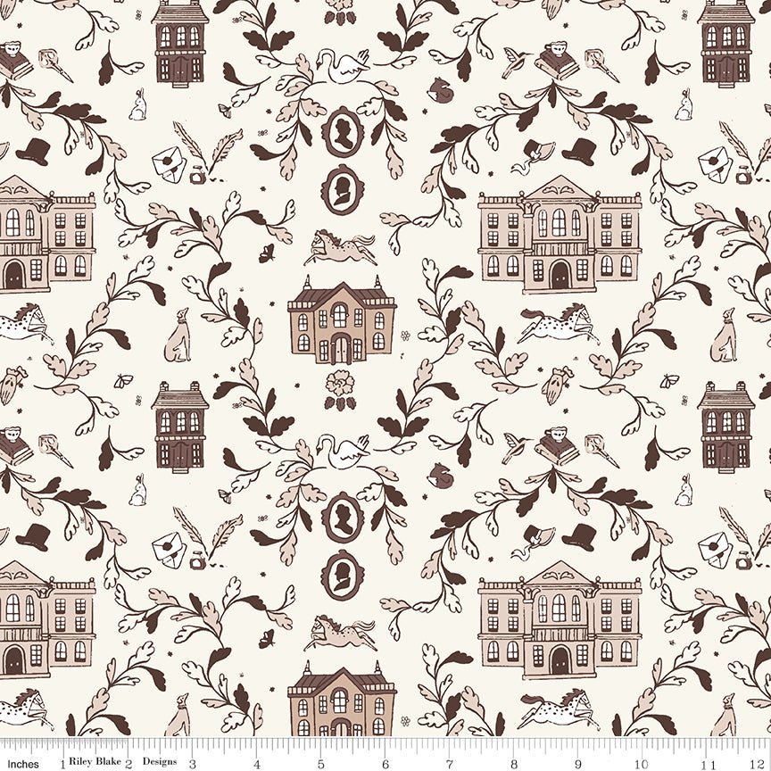 Pride & Prejudice Pemberley Cream for Riley Blake Designs -C13770-CREAM-1 - Justin Fabric!