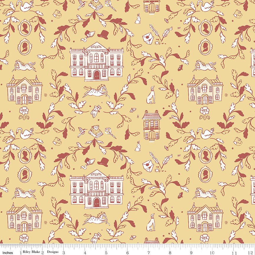 Pride & Prejudice Pemberley Yellow for Riley Blake Designs -C13770-YELLOW-1 - Justin Fabric!