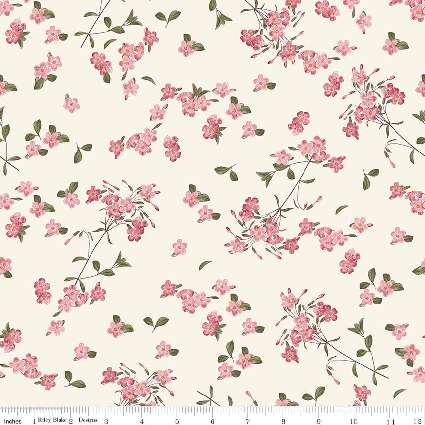 Springtime Blossoms Pink Yardage | SKU: C12813-PINK -C12813-PINK - Justin Fabric!