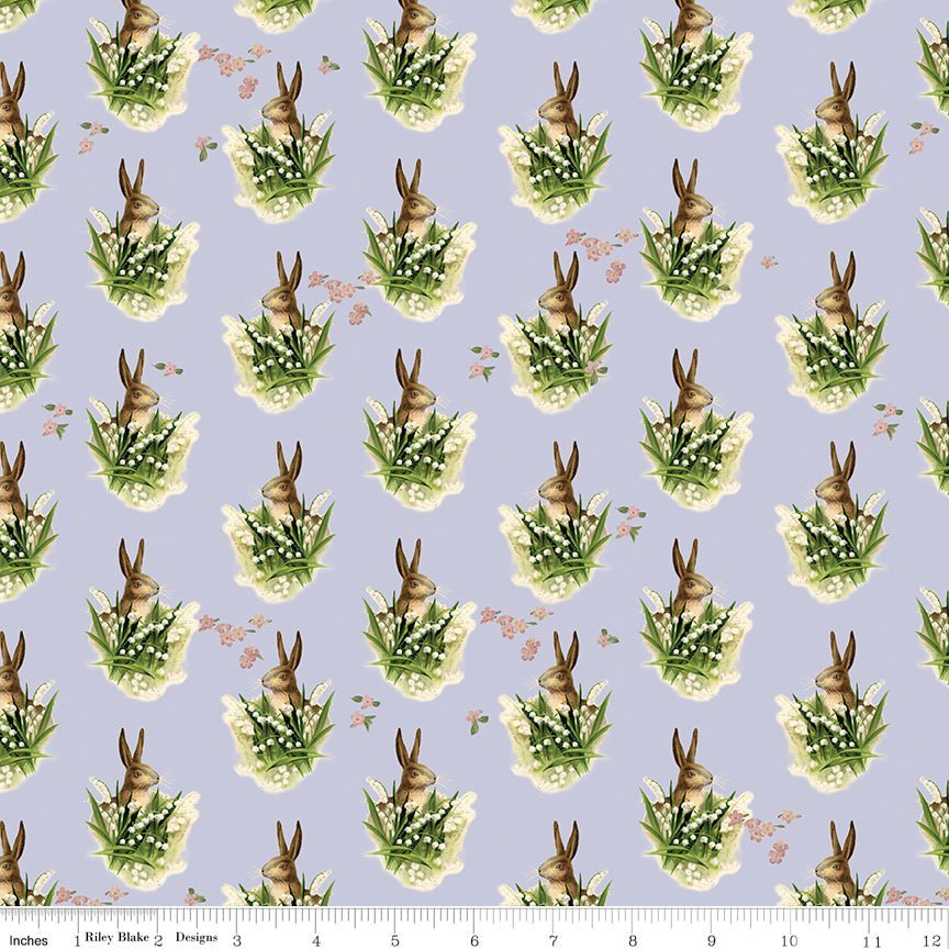 Springtime Bunnies Lilac Yardage | SKU: CD12812-LILAC -CD12812-LILAC - Justin Fabric!