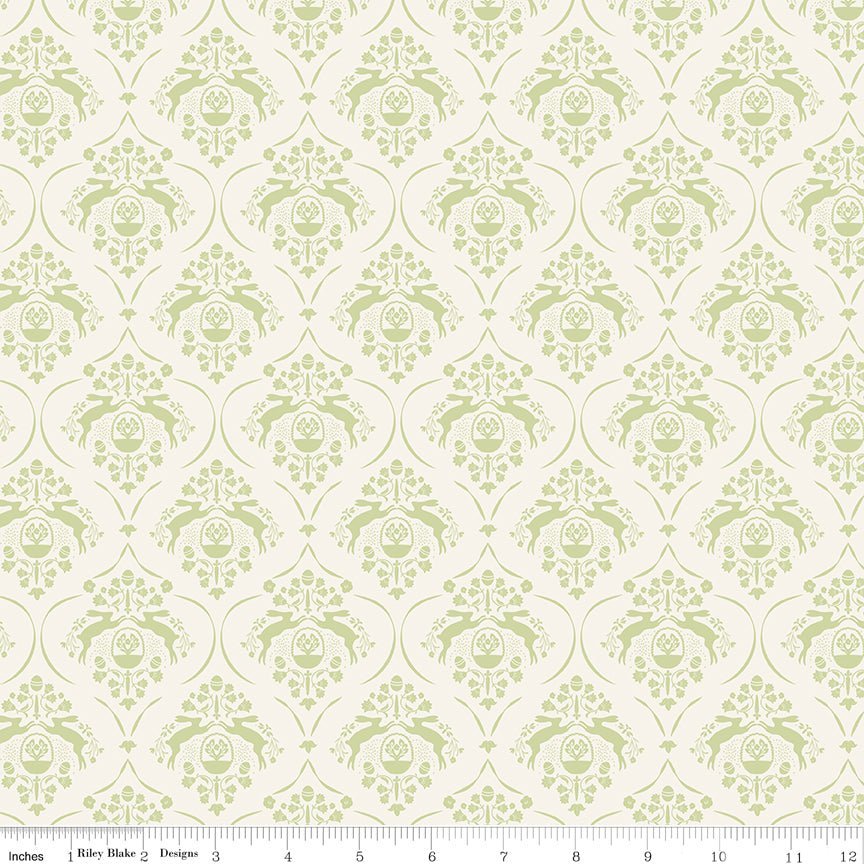 Springtime Damask Cream Yardage | SKU: C12811-CREAM -C12811-CREAM - Justin Fabric!