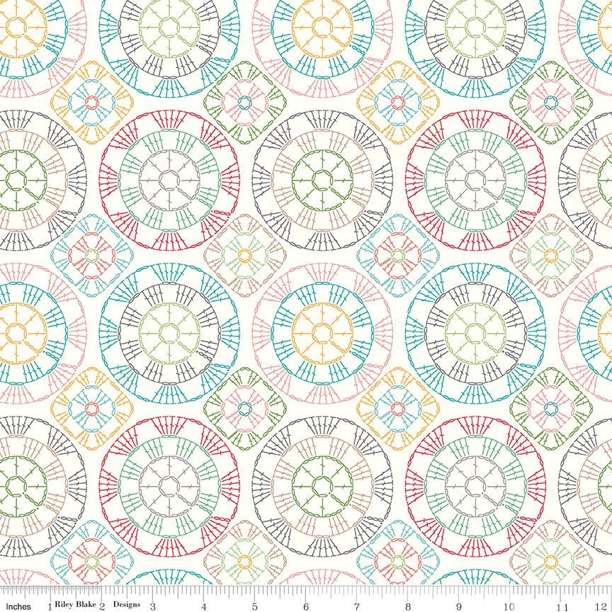 Stitch Crochet Cloud Yardage by Lori Holt for Riley Blake Designs -C10937-CLOUD-1 - Justin Fabric!