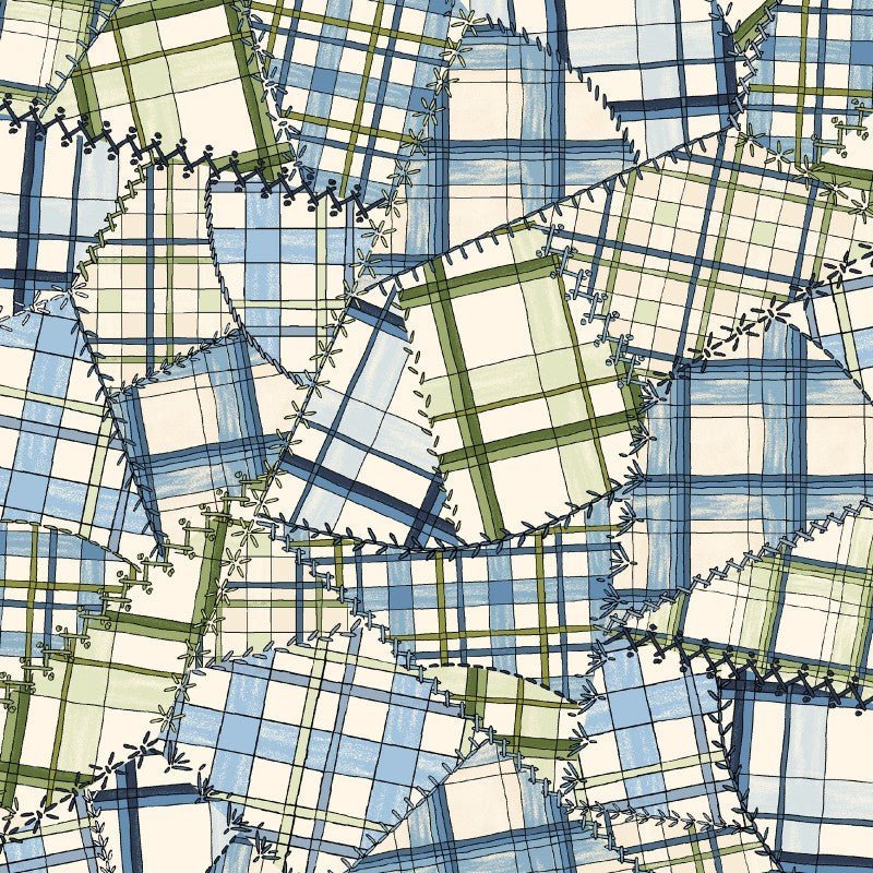 Sweater Weather Crazy Quilt Blue Yardage | SKU: MAS10034-B -MAS10034-B - Justin Fabric!