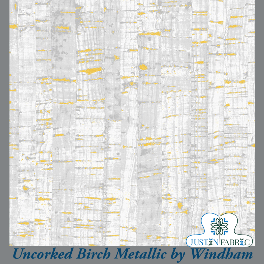 Uncorked Birch Metallic Yardage by Whistler Studios for Windham Fabrics -50107M-28-1 - Justin Fabric!