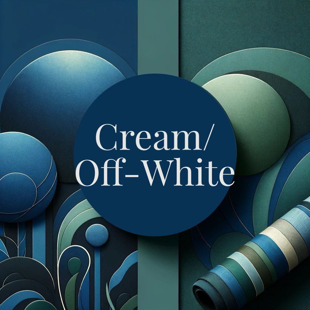 Cream Fabric & Off-White Fabric - Justin Fabric