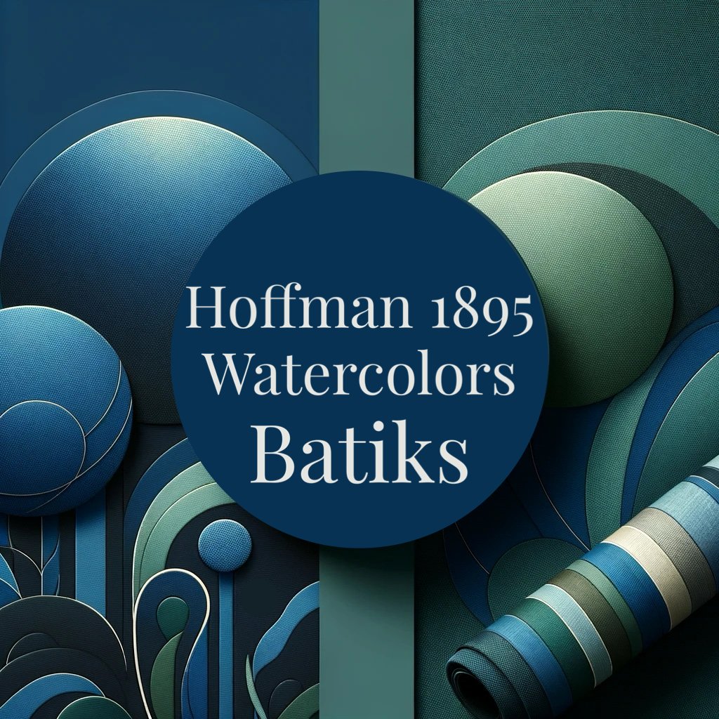 An array of vibrant hand-dyed batik fabrics with a watercolor-like blend of colors - 1895 Watercolor Batiks by Hoffman.
