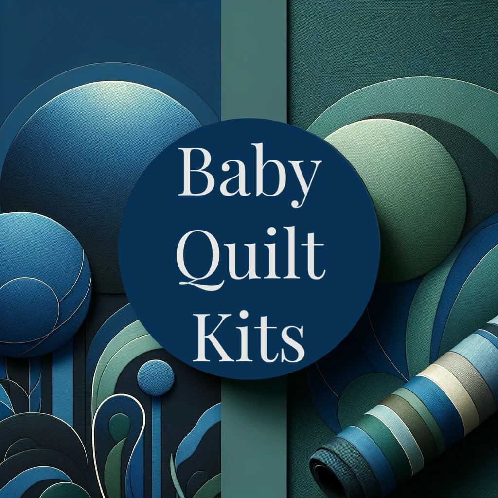 Adorable baby quilt kits featuring soft colors and playful patterns to create a special quilt for little ones.