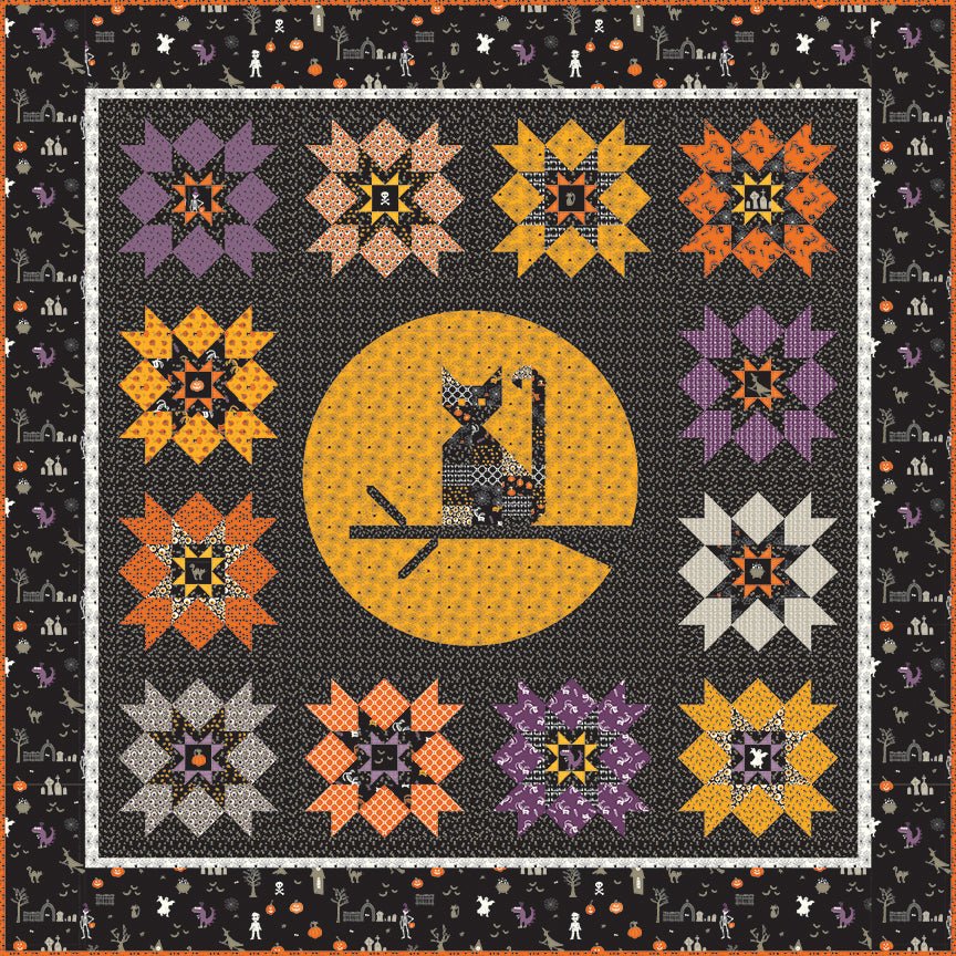 Meowing at the Moon Boxed Quilt Kit - Beggar’s Night by Sandy Gervais | Riley Blake Designs