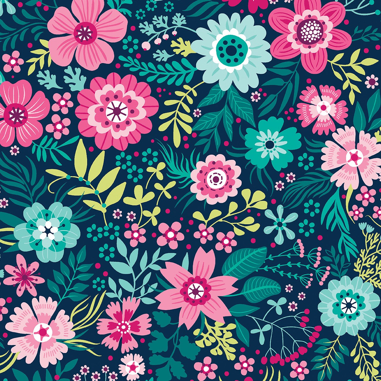 Secret Garden Navy Yardage by Shelly Cavanna | Benartex