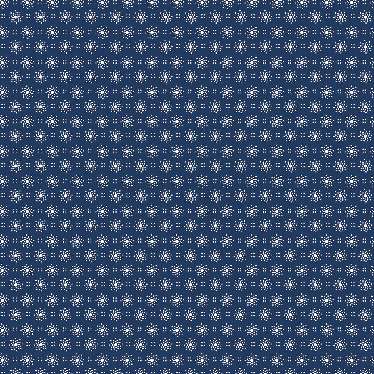 Classic Keepsakes Sunburst Dots Navy Blue Yardage | Benartex
