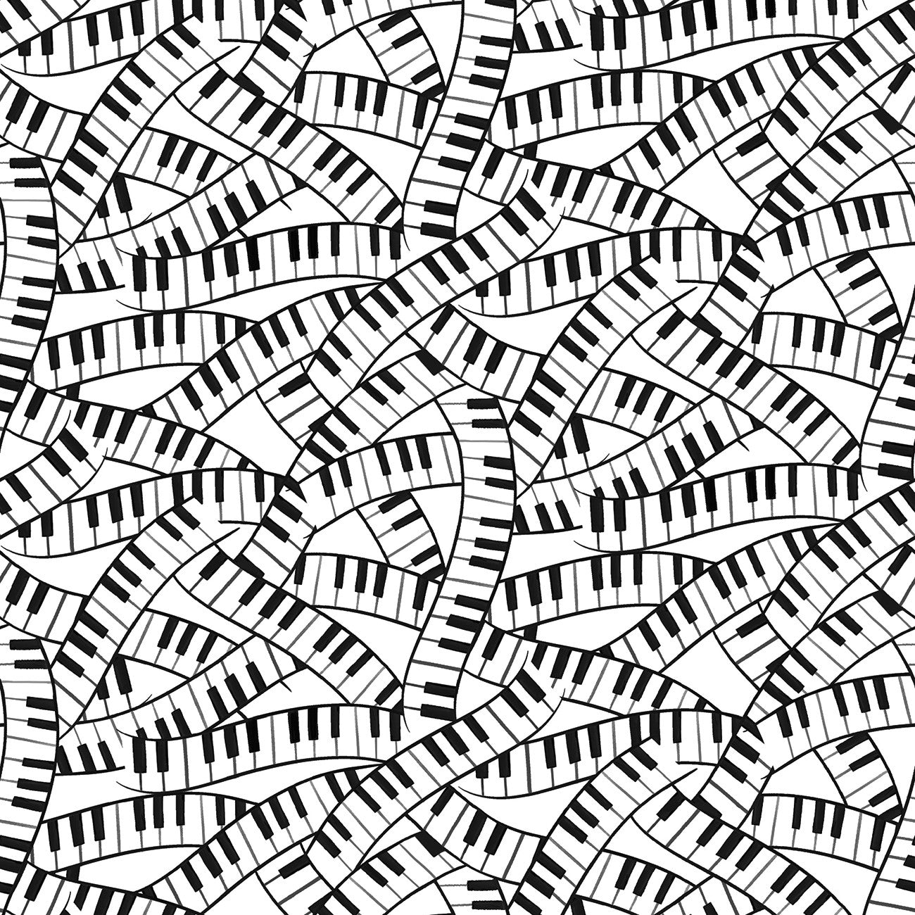 Piano Keys White by Andi Metz | Benartex - Contempo - Kanvas
