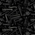 Making Music Music Etchings Black by Andi Metz | Benartex