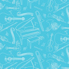 Making Music Music Etchings Blue by Andi Metz | Benartex