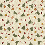 Snowballs Tree Festival Cream Yardage by Cheryl Hanes | Benartex