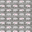 Chalk Barn Pretty Pigs Charcoal Yardage by Shannon Roberts | Benartex